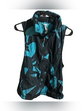 Lululemon Pack-It Vest Back Spin Stroke Peacock Blue Black Women’s Size 4
